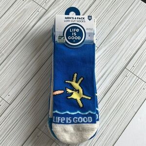 New Men’s Life is Good 6 pack low cut socks   She size 6-12.5